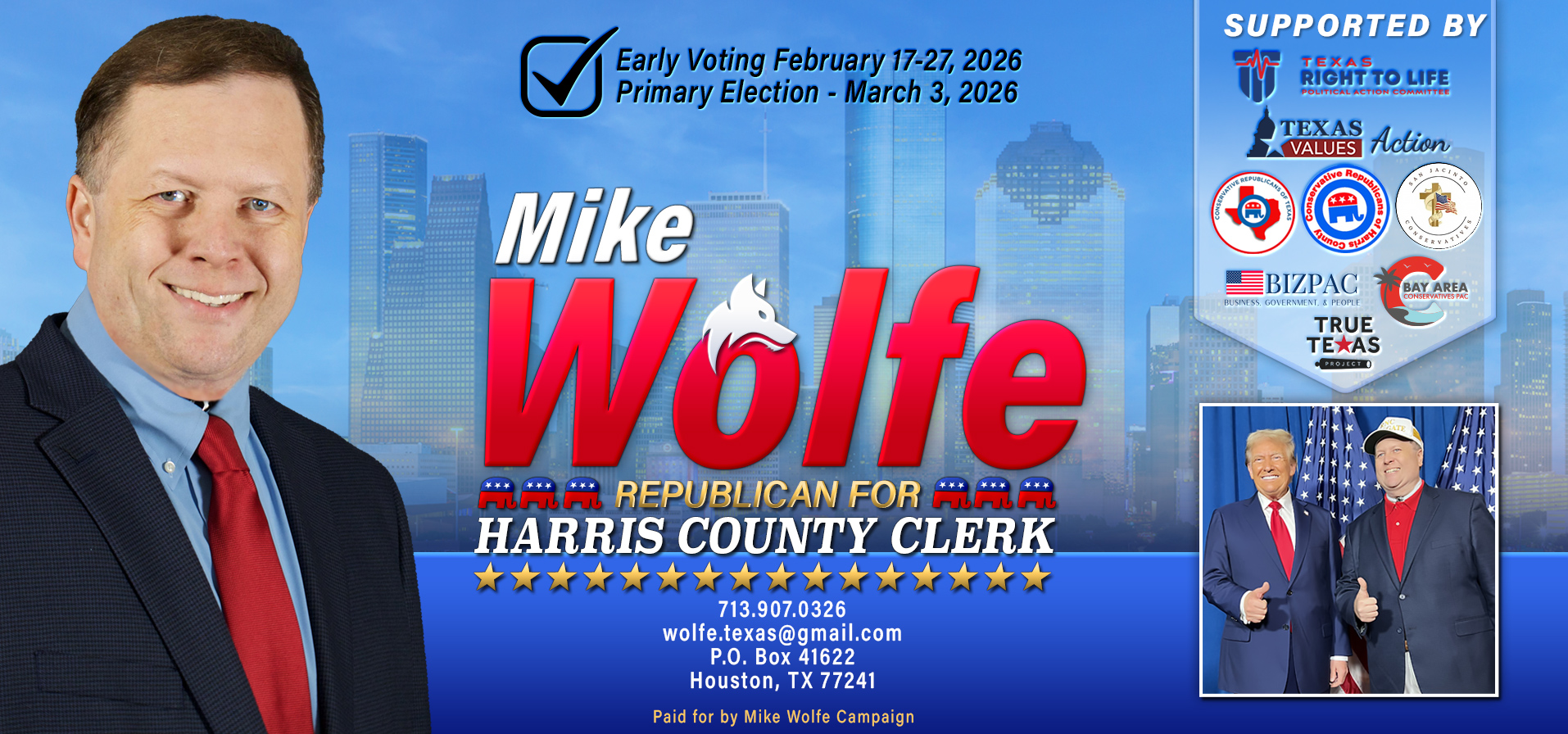Mike Wolfe for Harris County Clerk
